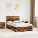 Casa si Gradina - Mobilier - Paturi si accesorii - Paturi - Cadru de pat cu headboard Lemn vechi 120 x 190 cm Lemn compozit - Infinity.ro