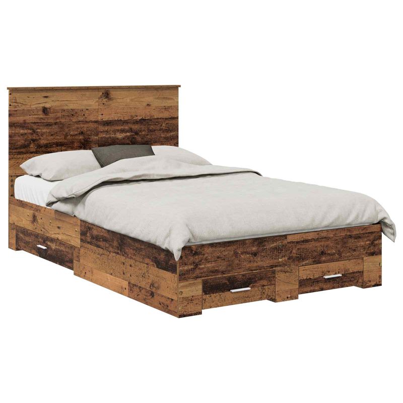 Casa si Gradina - Mobilier - Paturi si accesorii - Paturi - Cadru de pat cu headboard Lemn vechi 120 x 190 cm Lemn compozit - Infinity.ro