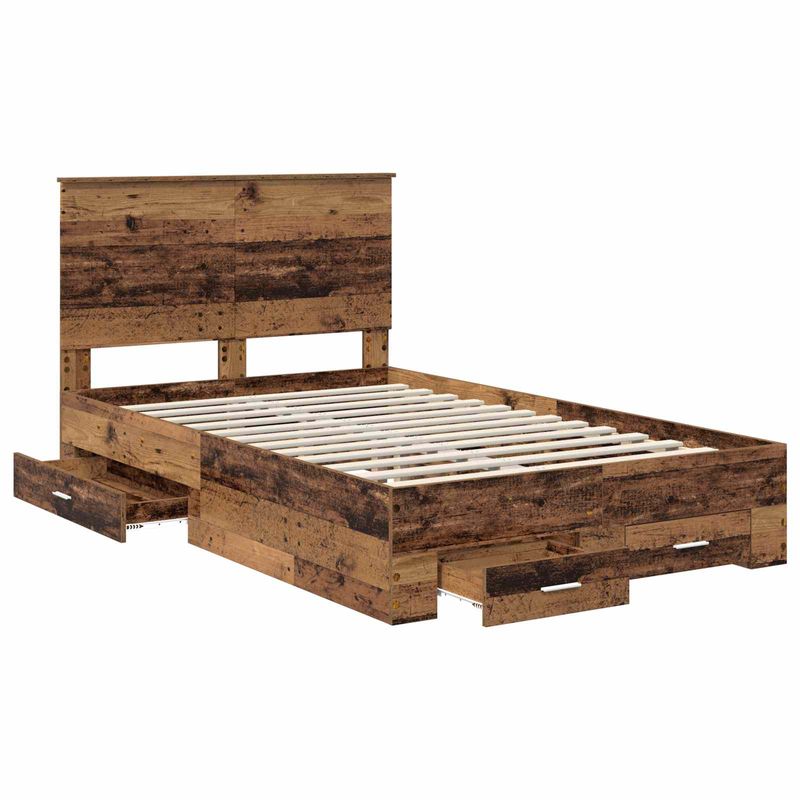Casa si Gradina - Mobilier - Paturi si accesorii - Paturi - Cadru de pat cu headboard Lemn vechi 120 x 190 cm Lemn compozit - Infinity.ro