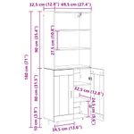 Casa si Gradina - Mobilier - Comode si corpuri - Corpuri bucatarie - Bufet Stejar Artizanal 69,5 x 34 x 180 cm - Infinity.ro