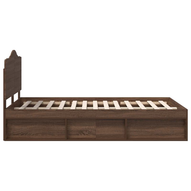 Casa si Gradina - Mobilier - Paturi si accesorii - Paturi - Cadru de pat Stejar inchis 120 x 200 cm Lemn de pin masiv - Infinity.ro