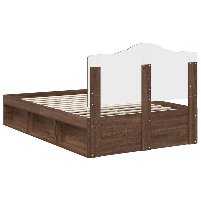 Casa si Gradina - Mobilier - Paturi si accesorii - Paturi - Cadru de pat Stejar inchis 120 x 200 cm Lemn de pin masiv - Infinity.ro