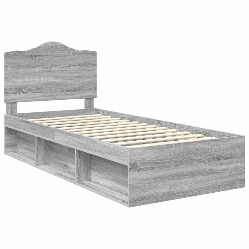 Casa si Gradina - Mobilier - Paturi si accesorii - Paturi - Cadru de pat Gri Sonoma 90 x 200 cm Lemn de pin masiv - Infinity.ro