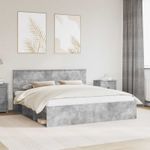 Casa si Gradina - Mobilier - Paturi si accesorii - Paturi - Cadru de pat cu headboard Beton 180 x 200 cm Lemn compozit - Infinity.ro