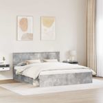 Casa si Gradina - Mobilier - Paturi si accesorii - Paturi - Cadru de pat cu headboard Beton 180 x 200 cm Lemn compozit - Infinity.ro