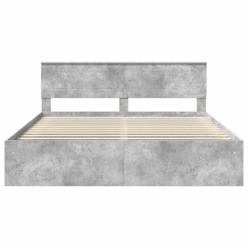 Casa si Gradina - Mobilier - Paturi si accesorii - Paturi - Cadru de pat cu headboard Beton 180 x 200 cm Lemn compozit - Infinity.ro