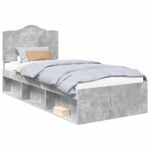 Casa si Gradina - Mobilier - Paturi si accesorii - Paturi - Cadru de pat Gri Concret 75 x 190 cm Lemn de pin masiv - Infinity.ro