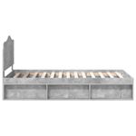 Casa si Gradina - Mobilier - Paturi si accesorii - Paturi - Cadru de pat Gri Concret 75 x 190 cm Lemn de pin masiv - Infinity.ro