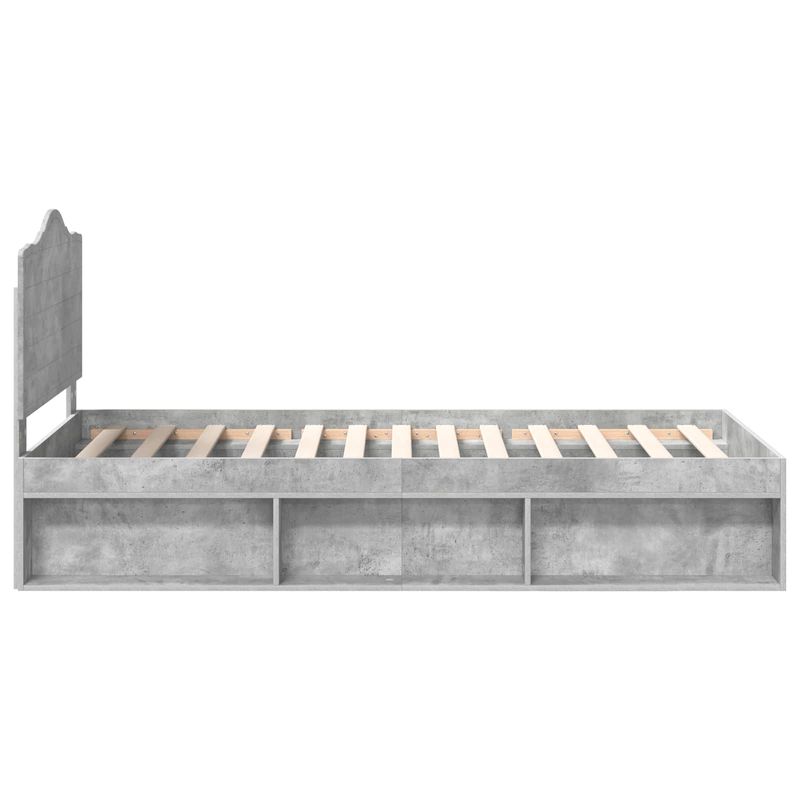 Casa si Gradina - Mobilier - Paturi si accesorii - Paturi - Cadru de pat Gri Concret 75 x 190 cm Lemn de pin masiv - Infinity.ro