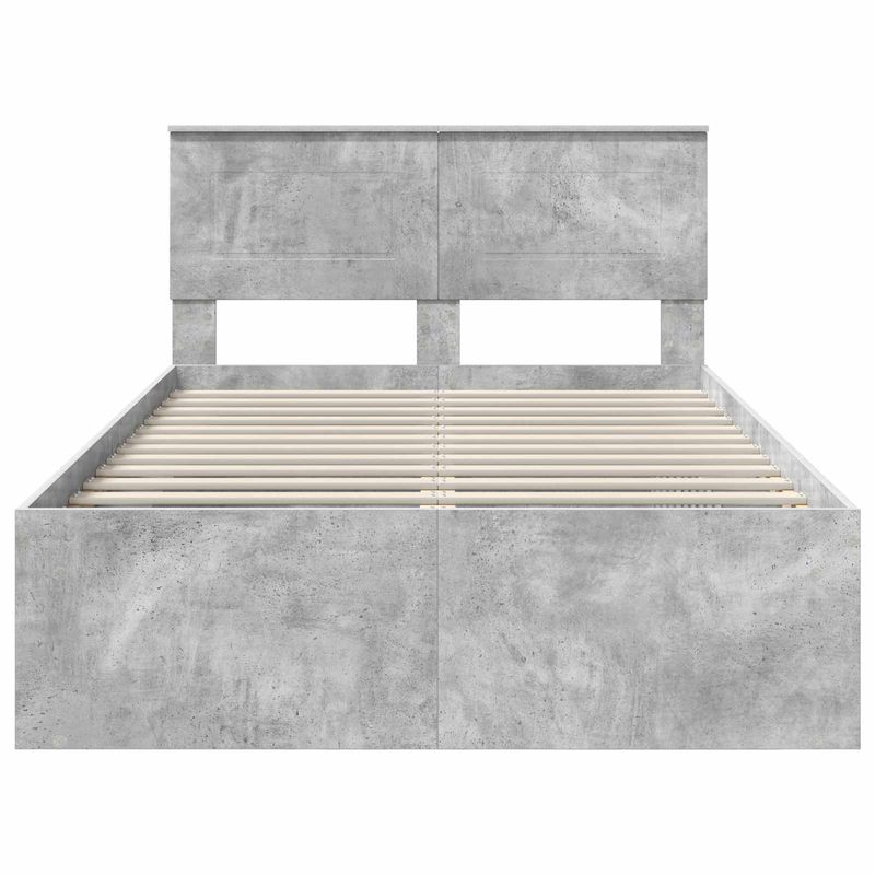 Casa si Gradina - Mobilier - Paturi si accesorii - Paturi - Cadru de pat Gri Concret 135 x 190 cm Lemn compozit - Infinity.ro
