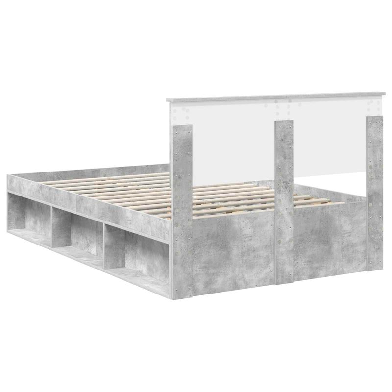 Casa si Gradina - Mobilier - Paturi si accesorii - Paturi - Cadru de pat Gri Concret 135 x 190 cm Lemn compozit - Infinity.ro