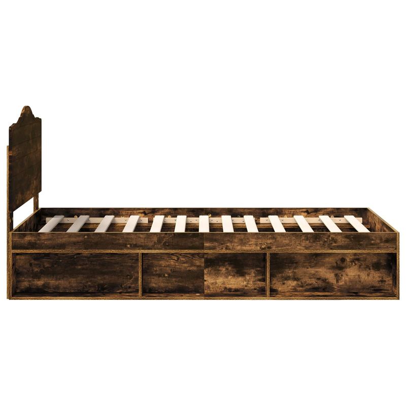 Casa si Gradina - Mobilier - Paturi si accesorii - Paturi - Cadru de pat Stejar fumuriu 75 x 190 cm Lemn de pin masiv - Infinity.ro
