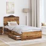 Casa si Gradina - Mobilier - Paturi si accesorii - Paturi - Cadru de pat cu headboard Lemn vechi 100 x 200 cm Lemn compozit - Infinity.ro