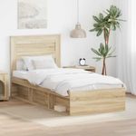 Casa si Gradina - Mobilier - Paturi si accesorii - Paturi - Cadru de pat Stejar Sonoma 90 x 200 cm Lemn de pin masiv - Infinity.ro