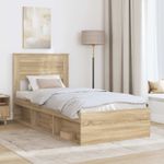 Casa si Gradina - Mobilier - Paturi si accesorii - Paturi - Cadru de pat Stejar Sonoma 90 x 200 cm Lemn de pin masiv - Infinity.ro