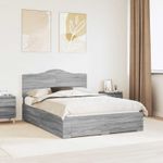 Casa si Gradina - Mobilier - Paturi si accesorii - Paturi - Cadru de pat cu headboard Gri Sonoma 140 x 200 cm Lemn compozit - Infinity.ro