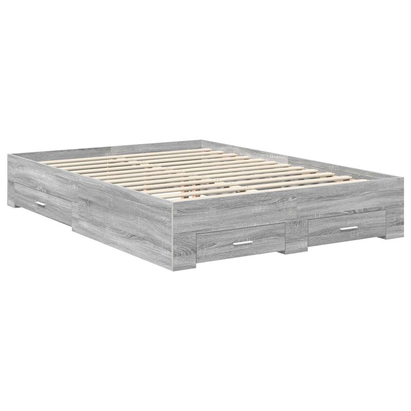 Casa si Gradina - Mobilier - Paturi si accesorii - Paturi - Cadru de pat cu headboard Gri Sonoma 140 x 200 cm Lemn compozit - Infinity.ro