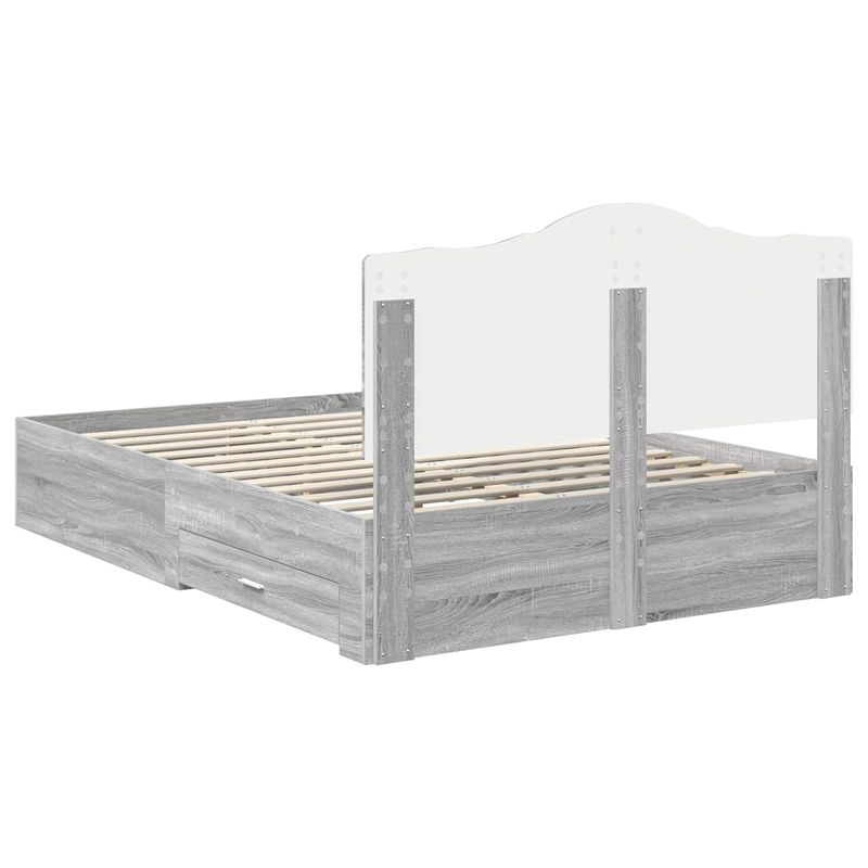 Casa si Gradina - Mobilier - Paturi si accesorii - Paturi - Cadru de pat cu headboard Gri Sonoma 140 x 200 cm Lemn compozit - Infinity.ro