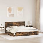 Casa si Gradina - Mobilier - Paturi si accesorii - Paturi - Pat cu storage Stejar fumuriu 180 x 200 cm Lemn compozit - Infinity.ro