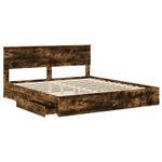 Casa si Gradina - Mobilier - Paturi si accesorii - Paturi - Pat cu storage Stejar fumuriu 180 x 200 cm Lemn compozit - Infinity.ro