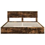 Casa si Gradina - Mobilier - Paturi si accesorii - Paturi - Pat cu storage Stejar fumuriu 180 x 200 cm Lemn compozit - Infinity.ro