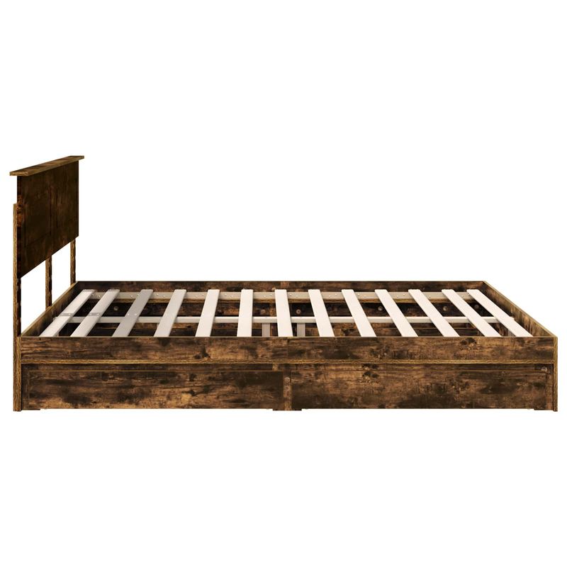 Casa si Gradina - Mobilier - Paturi si accesorii - Paturi - Pat cu storage Stejar fumuriu 180 x 200 cm Lemn compozit - Infinity.ro