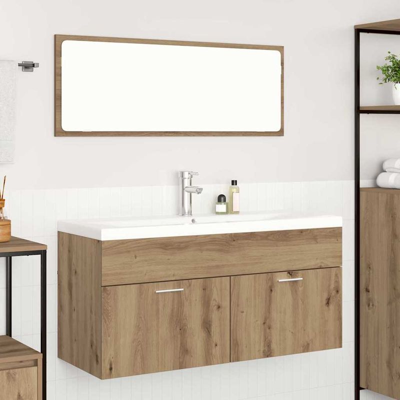 Casa si Gradina - Mobilier - Mobilier baie - Comode baie - Dulap de Baie Stejar Artizanal 100 x 38,5 x 46 cm Lemn compozit - Infinity.ro
