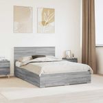 Casa si Gradina - Mobilier - Paturi si accesorii - Paturi - Cadru de pat cu headboard Gri Sonoma 140 x 200 cm Lemn compozit - Infinity.ro