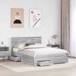 Casa si Gradina - Mobilier - Paturi si accesorii - Paturi - Cadru de pat cu headboard Gri Sonoma 140 x 200 cm Lemn compozit - Infinity.ro