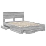 Casa si Gradina - Mobilier - Paturi si accesorii - Paturi - Cadru de pat cu headboard Gri Sonoma 140 x 200 cm Lemn compozit - Infinity.ro