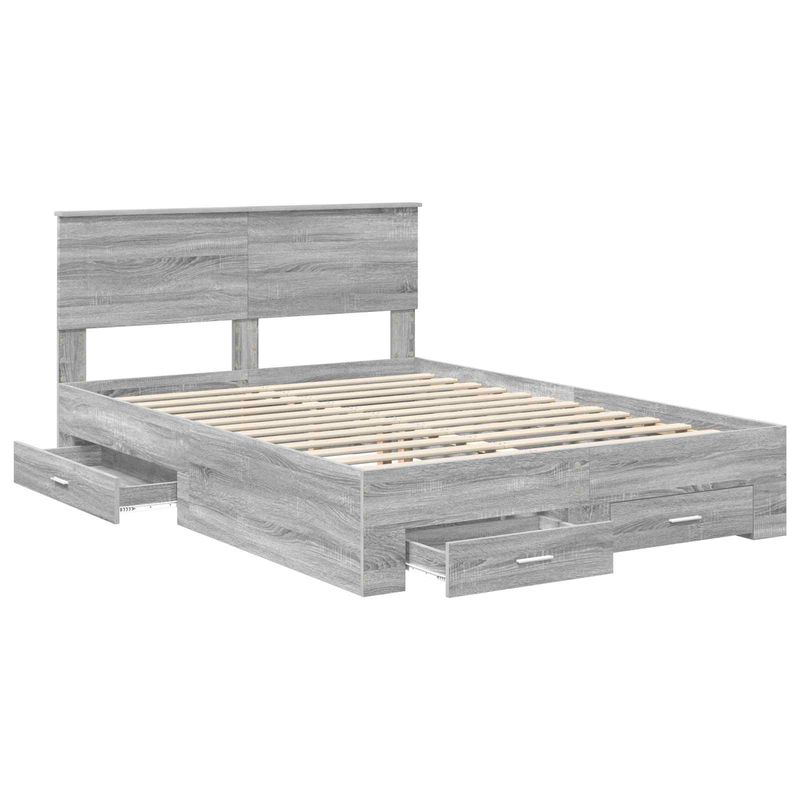 Casa si Gradina - Mobilier - Paturi si accesorii - Paturi - Cadru de pat cu headboard Gri Sonoma 140 x 200 cm Lemn compozit - Infinity.ro