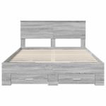 Casa si Gradina - Mobilier - Paturi si accesorii - Paturi - Cadru de pat cu headboard Gri Sonoma 140 x 200 cm Lemn compozit - Infinity.ro