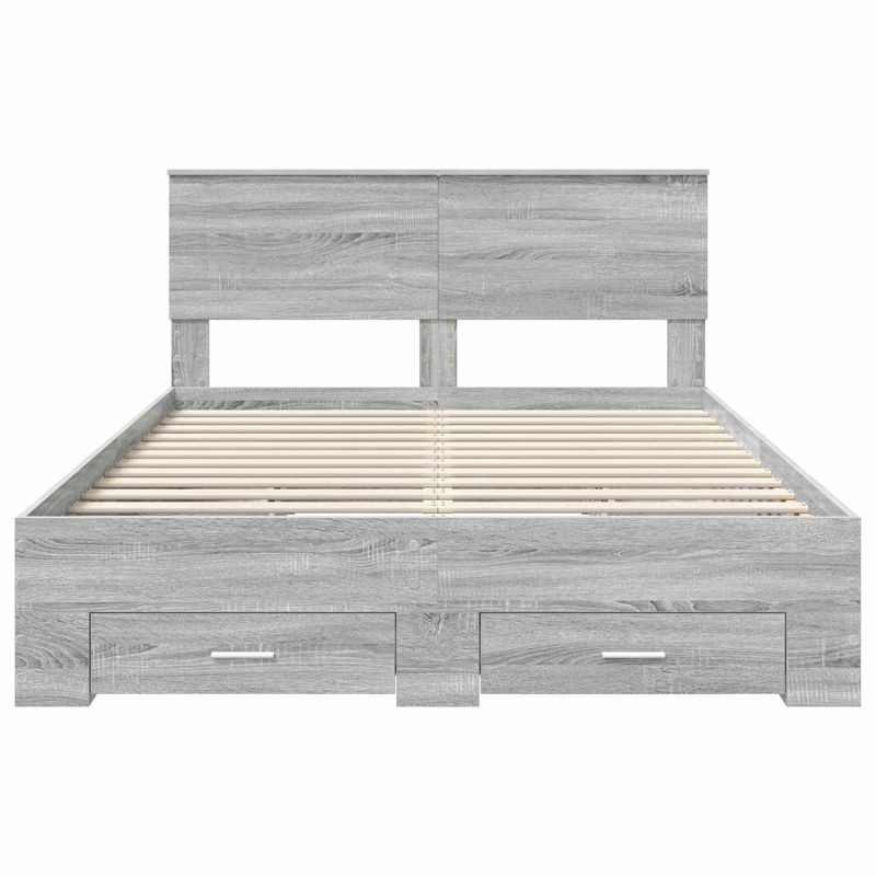 Casa si Gradina - Mobilier - Paturi si accesorii - Paturi - Cadru de pat cu headboard Gri Sonoma 140 x 200 cm Lemn compozit - Infinity.ro