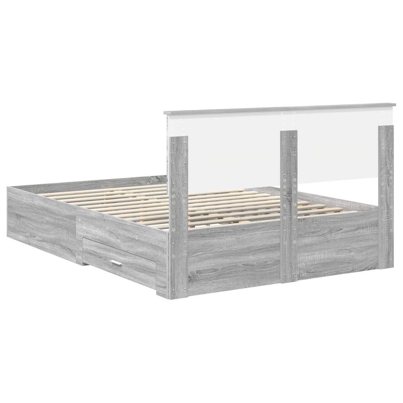Casa si Gradina - Mobilier - Paturi si accesorii - Paturi - Cadru de pat cu headboard Gri Sonoma 140 x 200 cm Lemn compozit - Infinity.ro