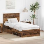 Casa si Gradina - Mobilier - Paturi si accesorii - Paturi - Cadru de pat cu headboard Lemn vechi 100 x 200 cm Lemn compozit - Infinity.ro