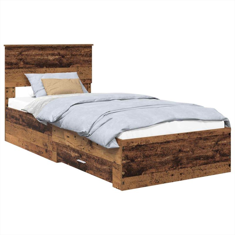 Casa si Gradina - Mobilier - Paturi si accesorii - Paturi - Cadru de pat cu headboard Lemn vechi 100 x 200 cm Lemn compozit - Infinity.ro