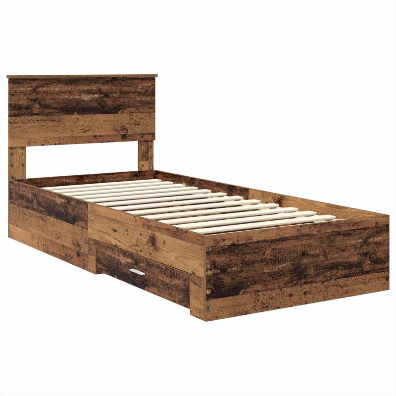 Casa si Gradina - Mobilier - Paturi si accesorii - Paturi - Cadru de pat cu headboard Lemn vechi 100 x 200 cm Lemn compozit - Infinity.ro