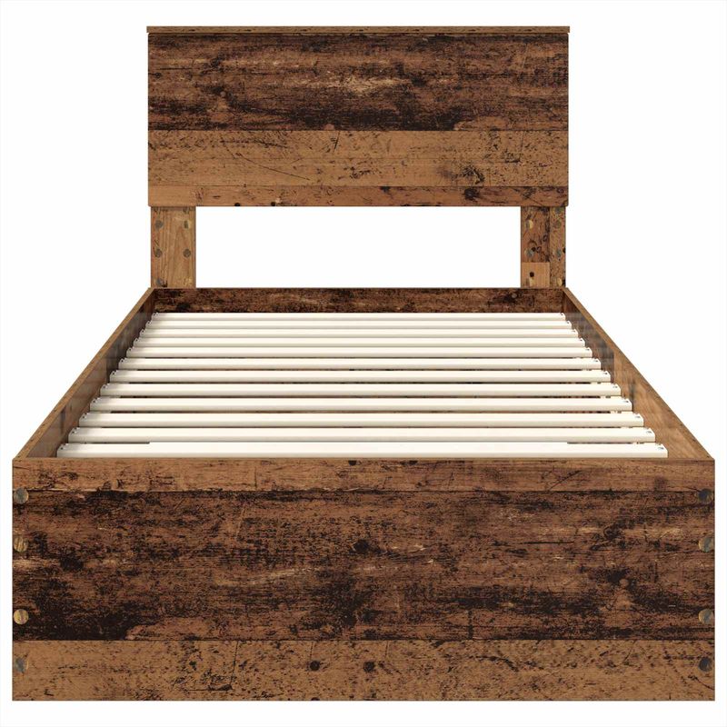 Casa si Gradina - Mobilier - Paturi si accesorii - Paturi - Cadru de pat cu headboard Lemn vechi 100 x 200 cm Lemn compozit - Infinity.ro