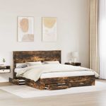 Casa si Gradina - Mobilier - Paturi si accesorii - Paturi - Cadru de pat cu sertar cu headboard cu depozitare Lemn compozit - Infinity.ro