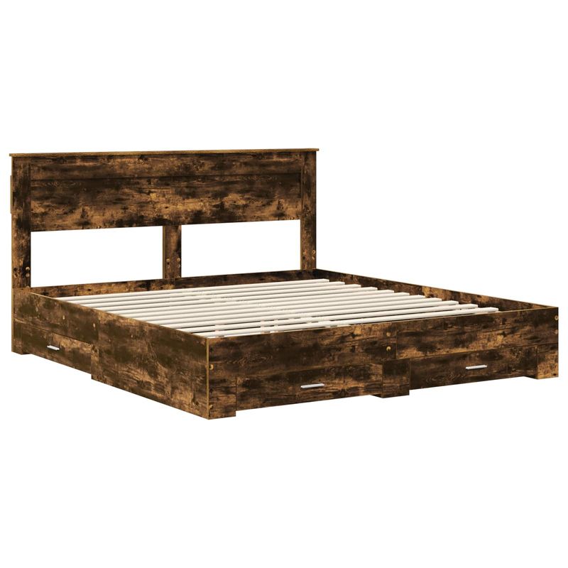 Casa si Gradina - Mobilier - Paturi si accesorii - Paturi - Cadru de pat cu sertar cu headboard cu depozitare Lemn compozit - Infinity.ro