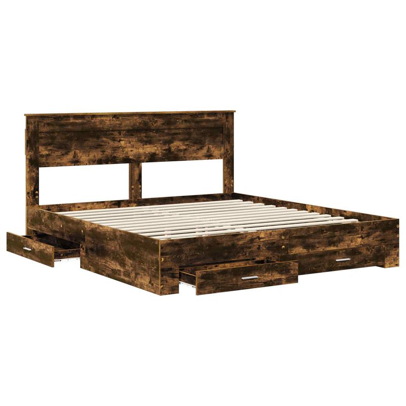 Casa si Gradina - Mobilier - Paturi si accesorii - Paturi - Cadru de pat cu sertar cu headboard cu depozitare Lemn compozit - Infinity.ro