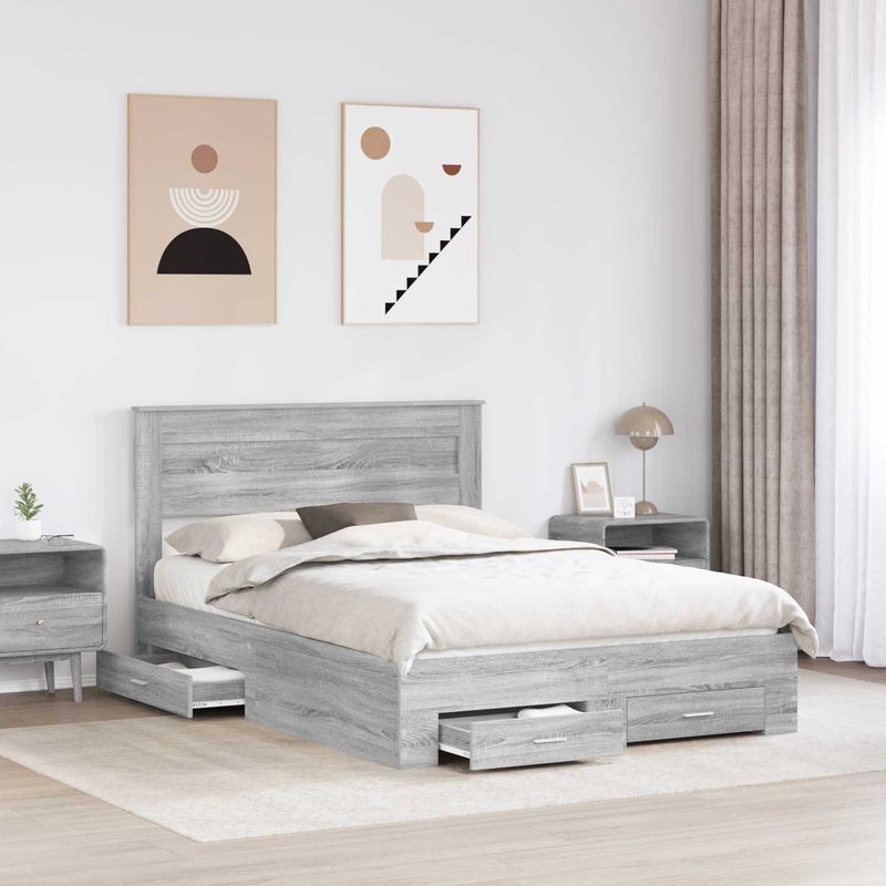Casa si Gradina - Mobilier - Paturi si accesorii - Paturi - Cadru de pat cu sertar cu headboard cu depozitare Lemn compozit - Infinity.ro