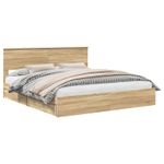 Casa si Gradina - Mobilier - Paturi si accesorii - Paturi - Pat cu storage Stejar Sonoma 180 x 200 cm Lemn compozit - Infinity.ro