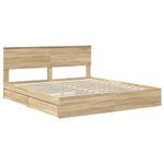 Casa si Gradina - Mobilier - Paturi si accesorii - Paturi - Pat cu storage Stejar Sonoma 180 x 200 cm Lemn compozit - Infinity.ro