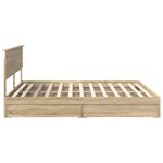 Casa si Gradina - Mobilier - Paturi si accesorii - Paturi - Pat cu storage Stejar Sonoma 180 x 200 cm Lemn compozit - Infinity.ro