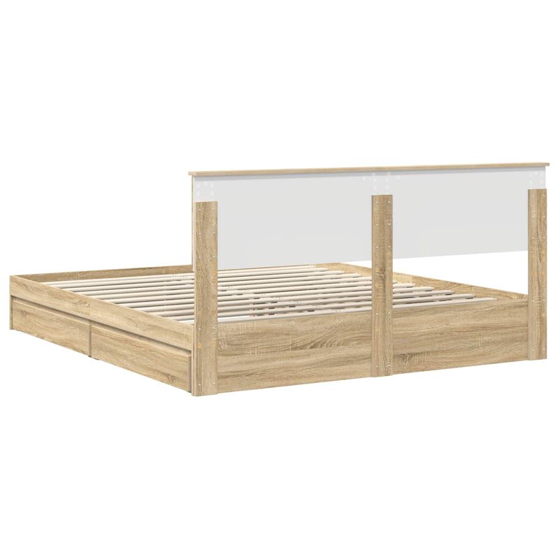 Casa si Gradina - Mobilier - Paturi si accesorii - Paturi - Pat cu storage Stejar Sonoma 180 x 200 cm Lemn compozit - Infinity.ro