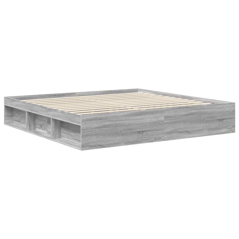 Casa si Gradina - Mobilier - Paturi si accesorii - Paturi - Cadru de pat Gri Sonoma 200 x 200 cm Lemn de pin masiv - Infinity.ro