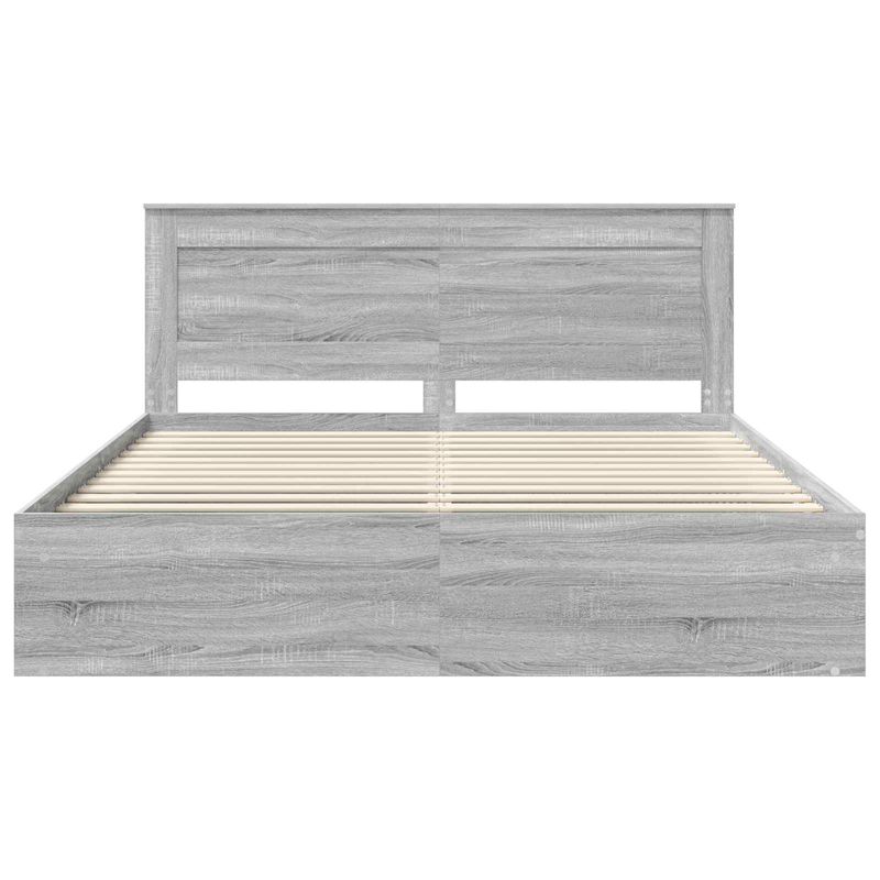 Casa si Gradina - Mobilier - Paturi si accesorii - Paturi - Cadru de pat Gri Sonoma 200 x 200 cm Lemn de pin masiv - Infinity.ro