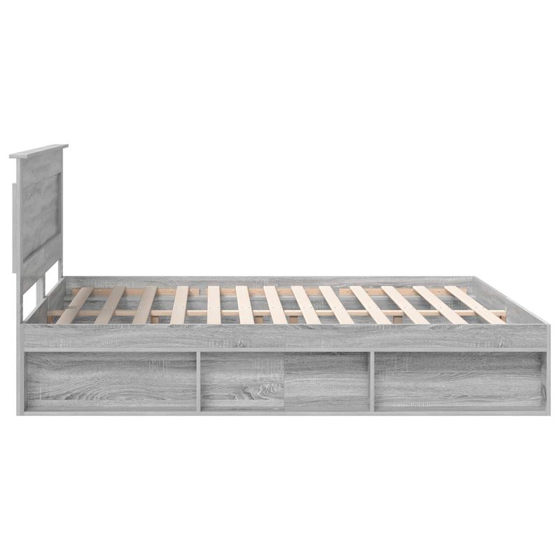 Casa si Gradina - Mobilier - Paturi si accesorii - Paturi - Cadru de pat Gri Sonoma 200 x 200 cm Lemn de pin masiv - Infinity.ro