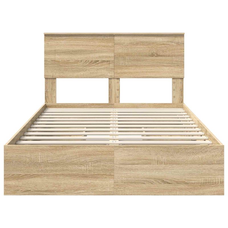 Casa si Gradina - Mobilier - Paturi si accesorii - Paturi - Pat cu storage Stejar Sonoma 135 x 190 cm Lemn compozit - Infinity.ro